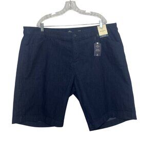 St Johns Bay Bermuda Shorts Womens 24W Blue Mid Rise Stretch